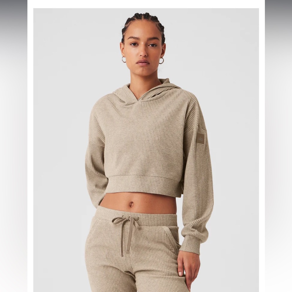 Cropped Alo yoga hoodie. Only worn a couple times. Size small.